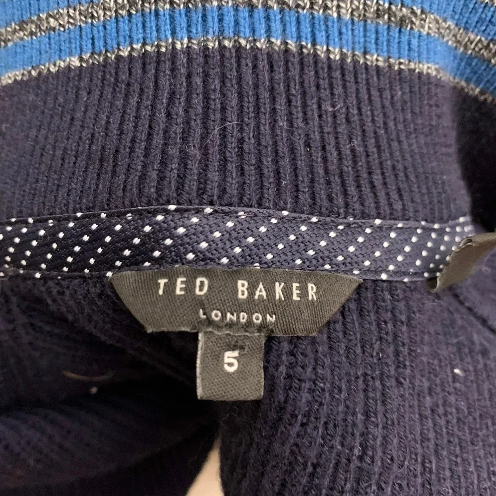 Ted‎ Baker Men's Navy Wool Blend Funnel Neck Jacket - Picture 5 of 8